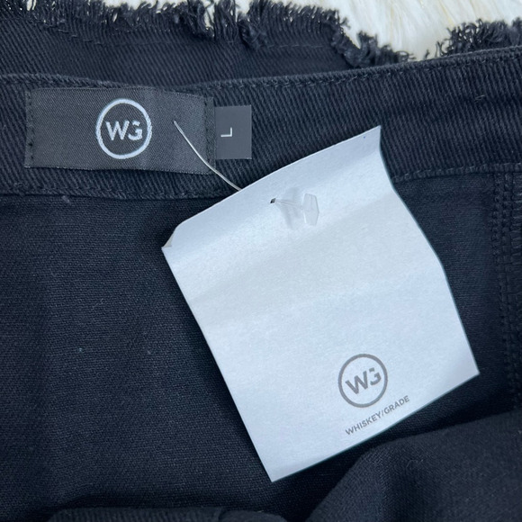 Whiskey Grade Womens Dynomite Denim Skirt Black Distressed Button Fly L New - Picture 6 of 7